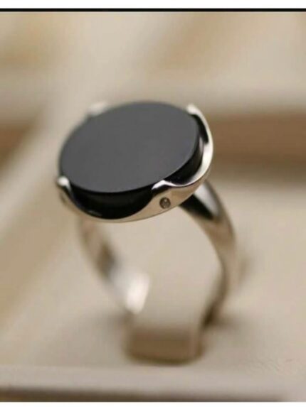 Black Tourmaline Ring (Real Silver)