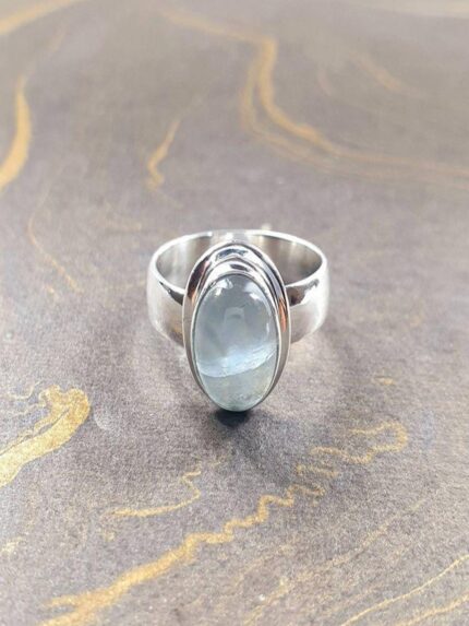 Aquamarine Ring (Real Silver)